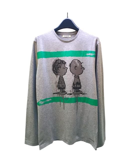 Iceberg Gray Round Collar And Long-Sleeved T-Shirt for men