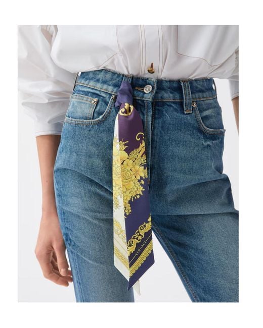 Versace Multicolor Pattern Print Scarf