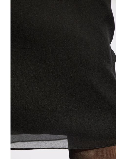 Dolce & Gabbana Black Chiffon Voile Calf-Length Skirt