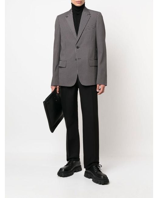 Valentino Gray Houndstooth Blazer for men