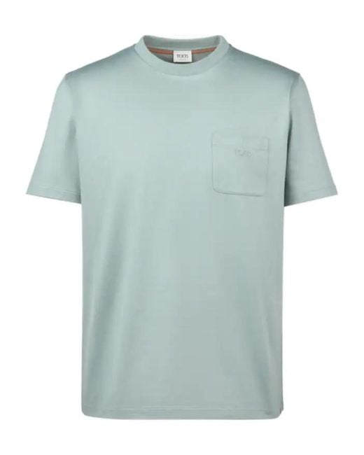 Tod's Green Short-Sleeved Crew Neck T-Shirt for men