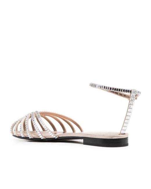 ALEVI White Cut-Out Flat Sandals