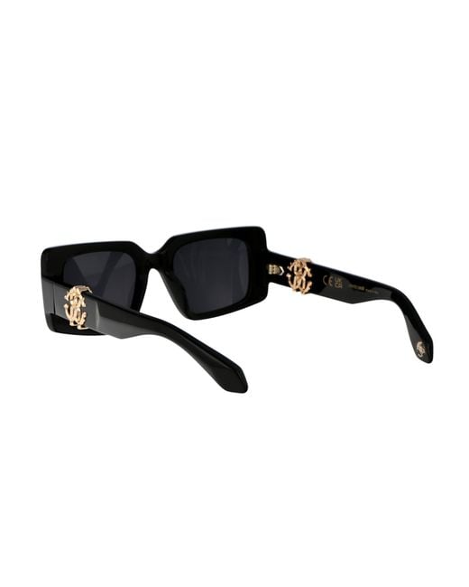 Roberto Cavalli Black Rectangular Frame Full Rim Sunglasses