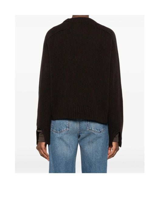 Soeur Black Crew-Neck Knit Sweater