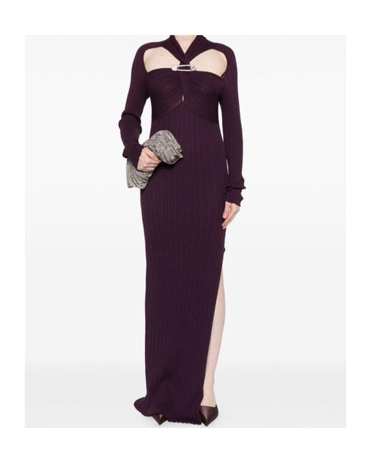 GIUSEPPE DI MORABITO Purple Safety-Pin Detail Maxi Dress