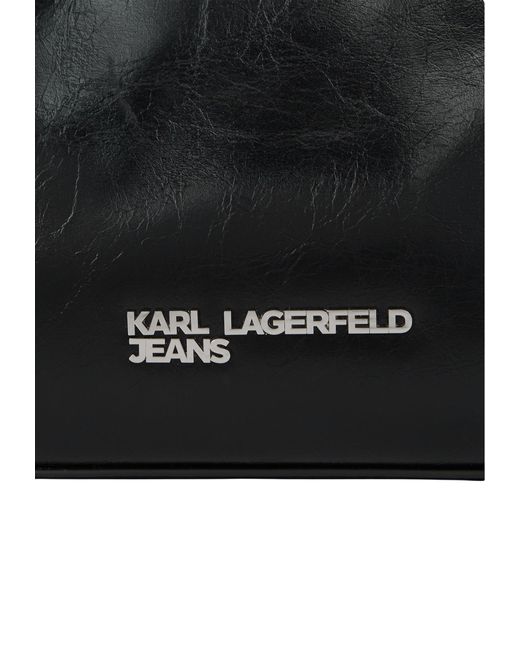 Karl Lagerfeld Black Buckle-Detail Shoulder Bag