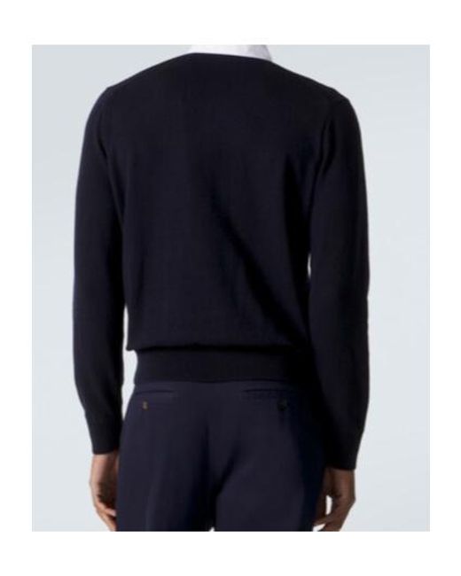 Dunhill Blue Collared Long-Sleeved Sweatshirt for men