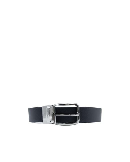 Zegna White Logo Engraved Reversible Belt for men