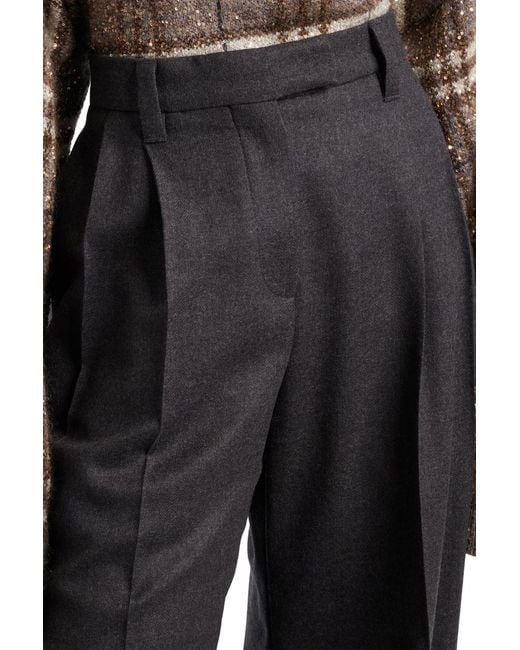 Brunello Cucinelli Black Casual Trousers With Belt Loops