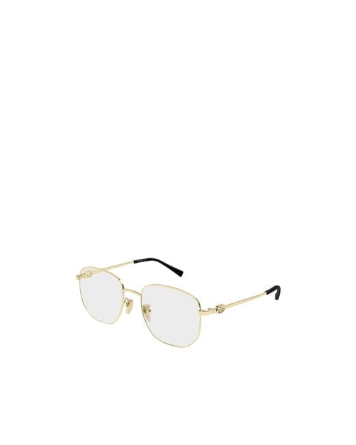 Gucci White Eyewear Geometric Frame Glasses