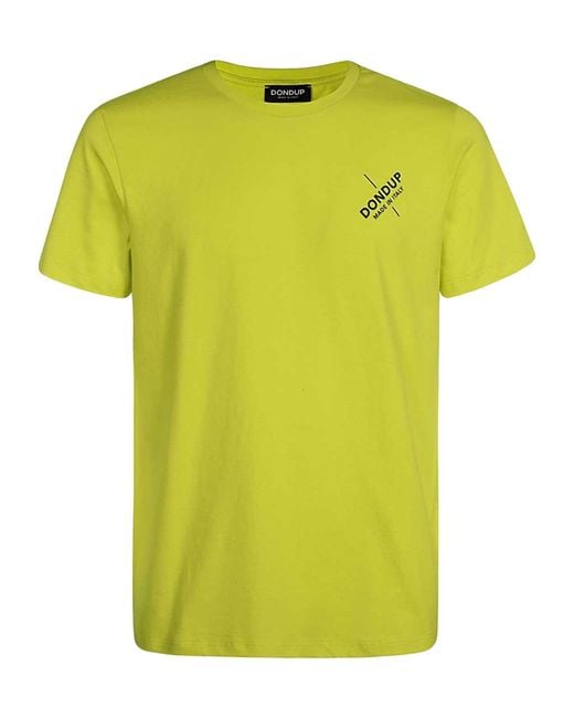Dondup Yellow Logo Crew Neck T-Shirt for men