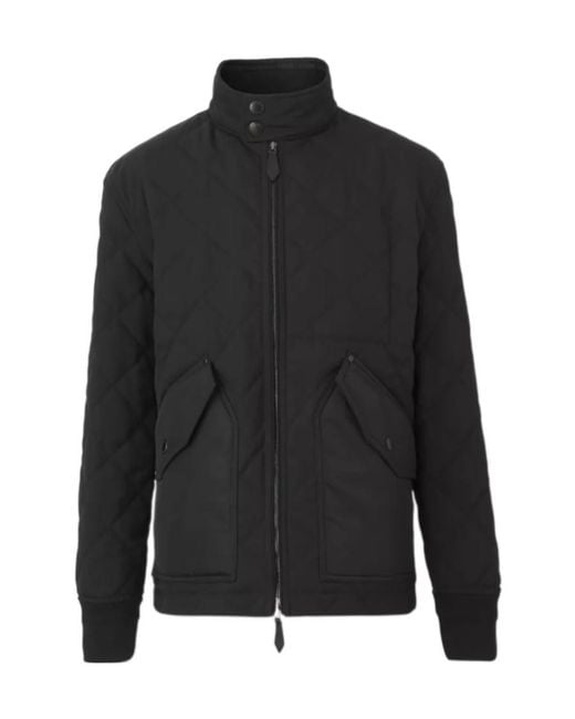Burberry Black Quilted Zipped Jacket for men