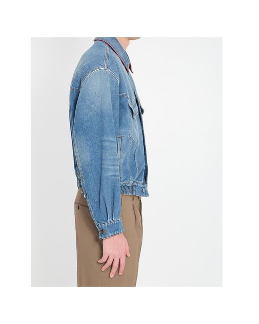 Versace Blue Button-Up Denim Jacket for men