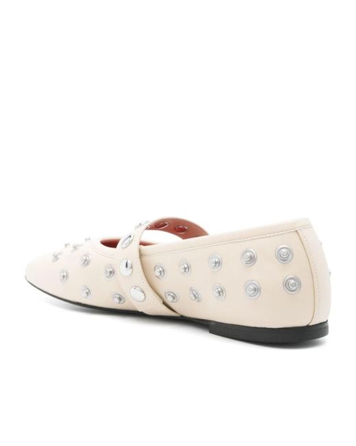 Stella McCartney Natural Ryder Stud Embellished Ballet Flats