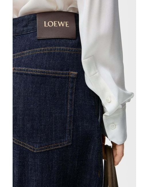 Loewe Blue Logo Patch Wide Leg Jeans