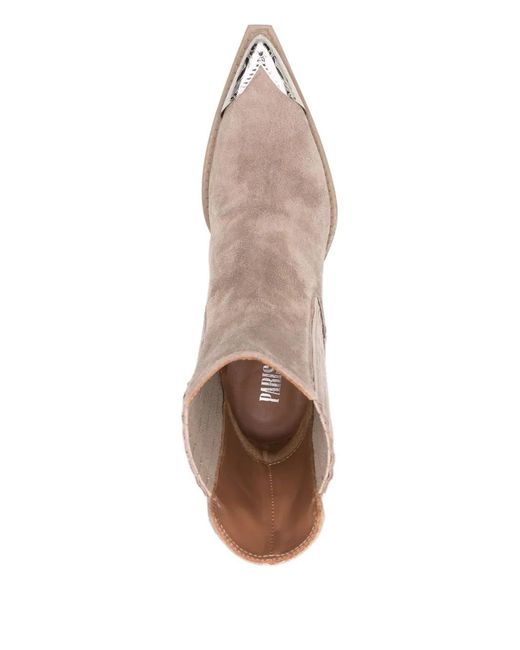 Paris Texas Brown Dallas Metal-Toe Ankle Boots