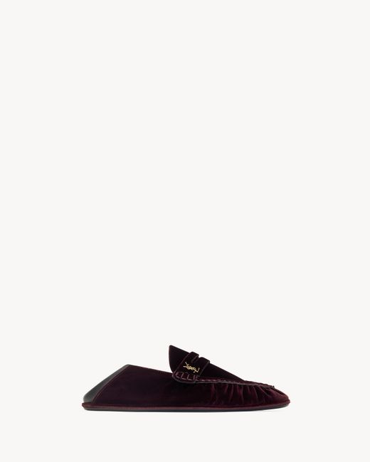Saint Laurent Brown Round-Toe Loafers