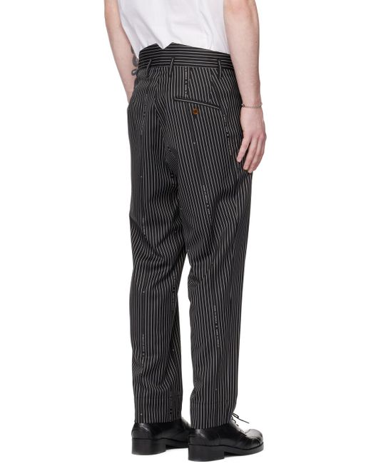 Vivienne Westwood Black Striped Casual Pants for men