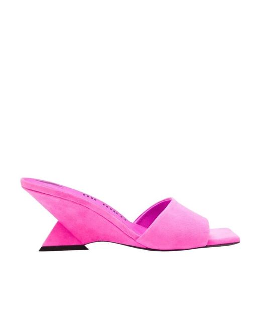 The Attico Pink The Cheope Square Toe Slip-On Mules