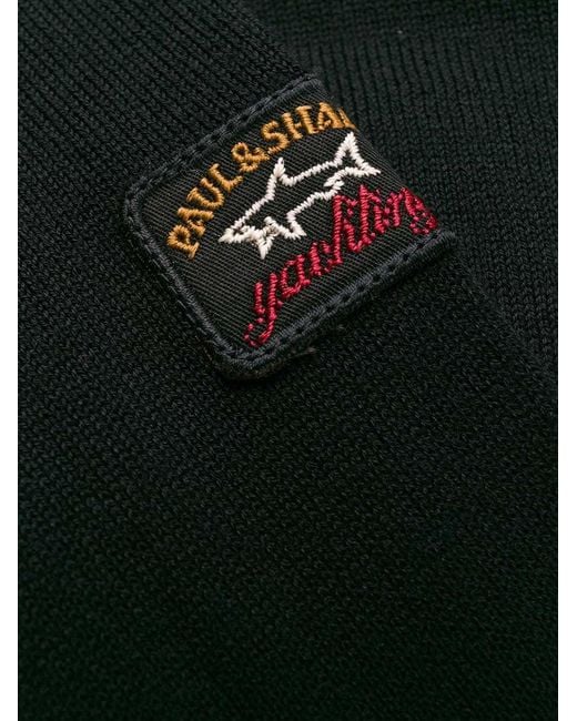 Paul & Shark Black Sweatshirt With Logo Patch for men
