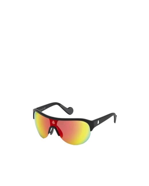 Moncler White Eyewear Shield Semi-Rimless Sunglasses for men