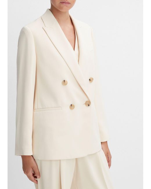 Vince White Double-Breasted Suit Jacket
