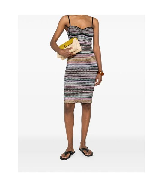 Missoni Multicolor Striped Trim Dress