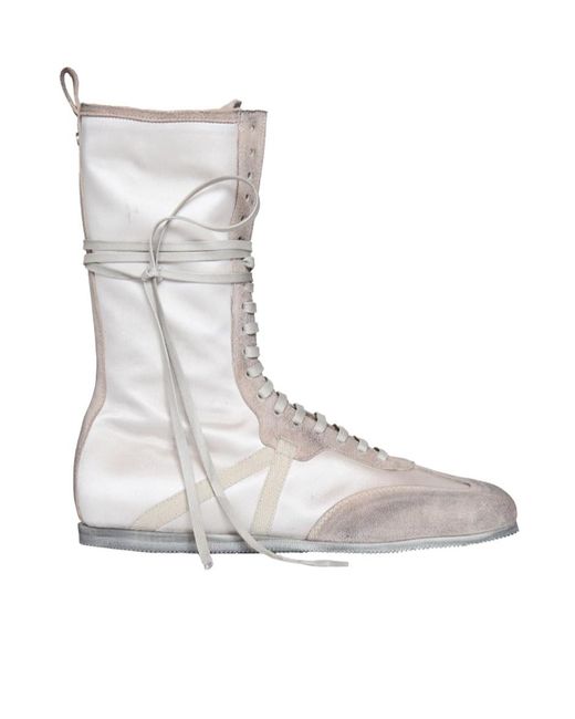 Ann Demeulemeester Natural Round-Head Short Boots