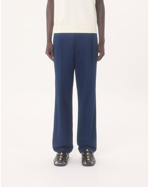 Valentino Blue Vlogo Signature Pleat Detailed Pants for men