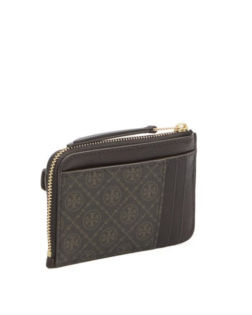 Tory Burch Black T Monogram Zipped Cardholder