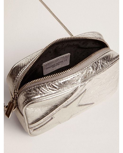 Golden Goose Deluxe Brand Natural Metallic Star Patch Crossbody Bag