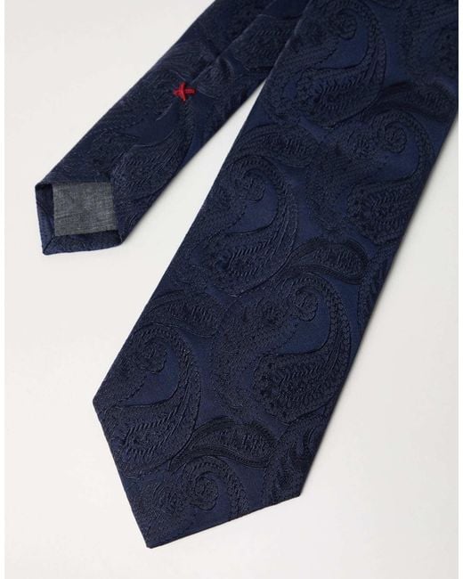 Brunello Cucinelli Blue Jacquard Pointed-Tip Tie for men