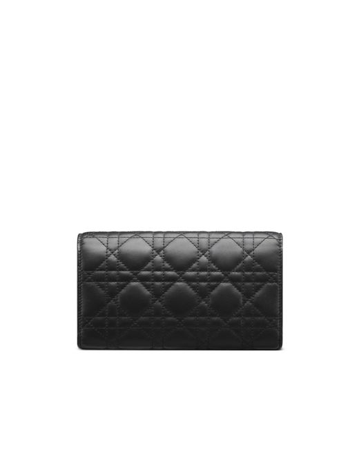Dior Black Jolie Orchid Long Wallet