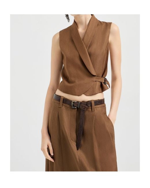 Brunello Cucinelli Brown Diagonal Vest