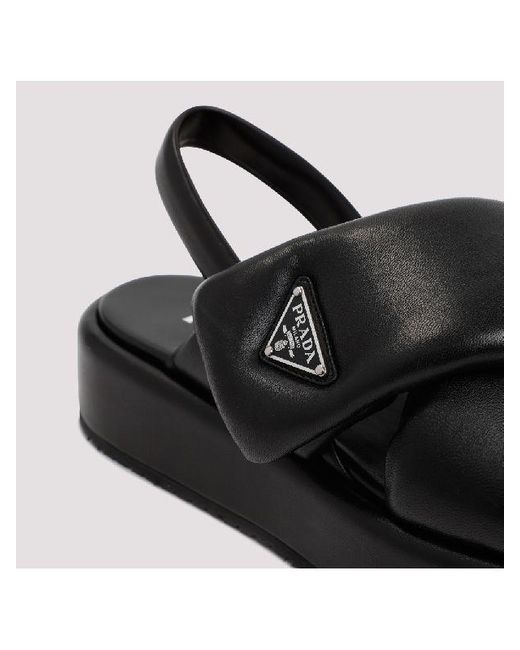 Prada Black Logo Sandals