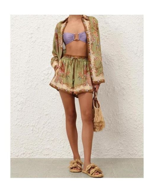 Zimmermann Natural Indra Relaxed Shorts