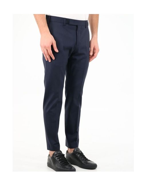 PT01 Blue Pt Torino Dieci Stretch Trousers for men