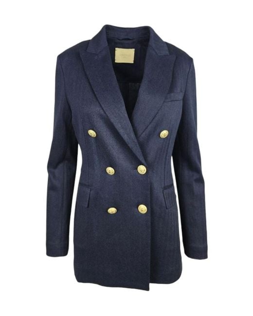 Circolo 1901 Blue Double-Breasted Blazer