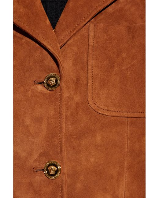 Versace Brown Single-Breasted Tailored Blazer