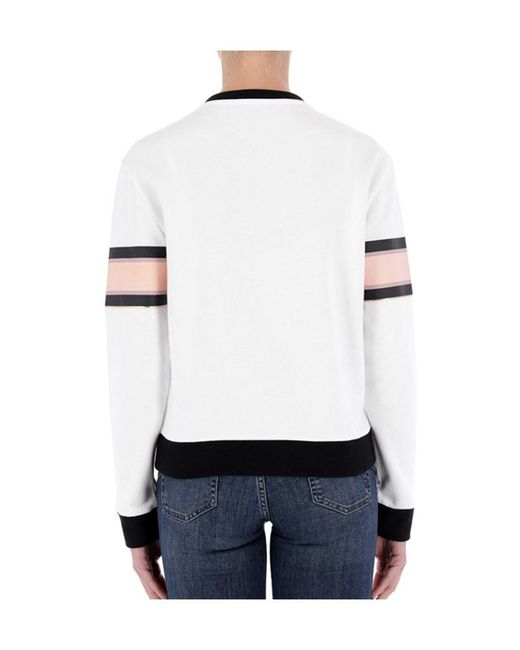 Emporio Armani White Round Neck Logo Sweater