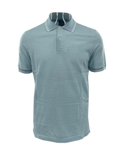 Dunhill Blue Buckle Short-Sleeved Polo Shirt for men