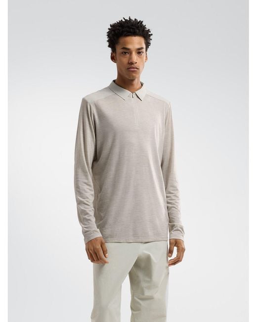 Veilance White Mélange-Effect Wool-Blend Polo Shirt for men