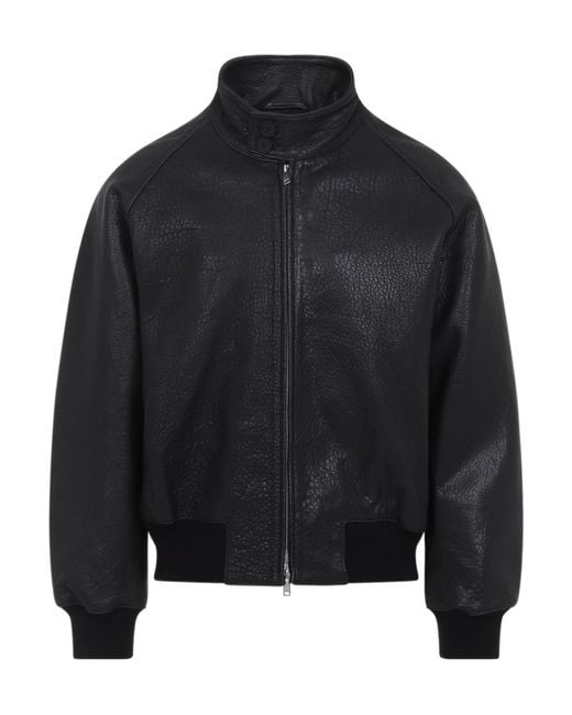 Studio Nicholson Black Over Leather Jacket for men