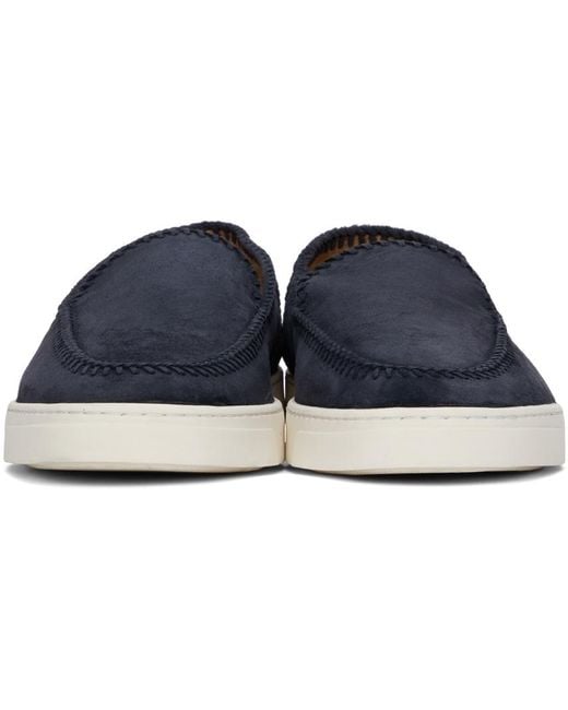 Giorgio Armani Blue Slip-On Round Toe Sneakers for men