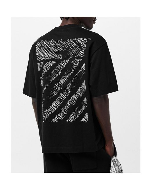 Off-White c/o Virgil Abloh Black Scribble Regular Fit T-Shirt for men