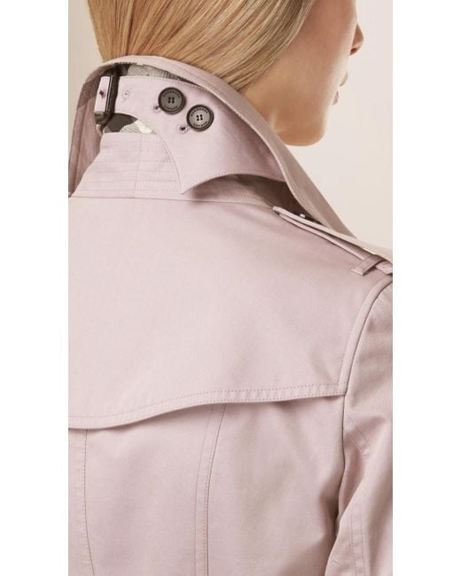 Burberry Pink Double-Breasted Lapel Trench Coat