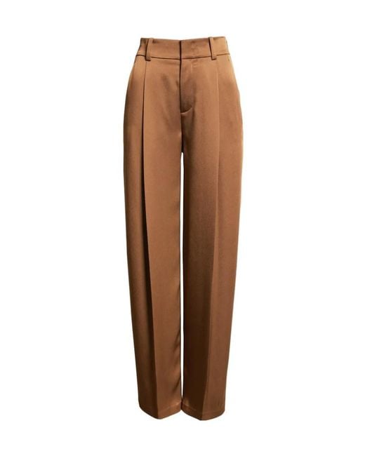 Vince Brown Tailored Wide-Leg Trousers