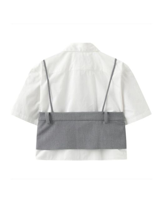 Marissa Chiara White Fake Two-Piece Shirt