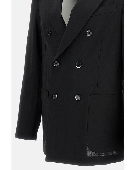 Barena Black Double-Breasted Blazer for men