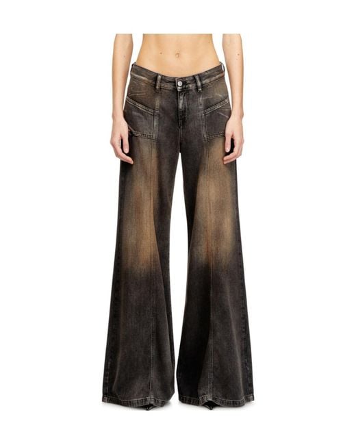 DIESEL Gray D-Akii Flare Jeans